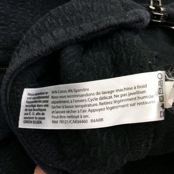 Eileen Fisher Women's High-Collar Jacket Full Zip Cotton Black Size XS - Picture 13 of 13